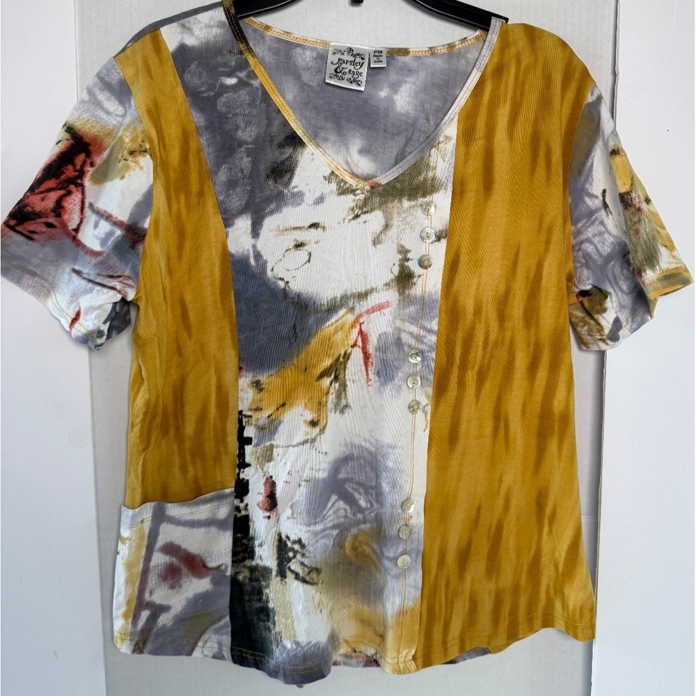Parsley & Sage Abstract‎ Print Size Medium Womens Top Colorful